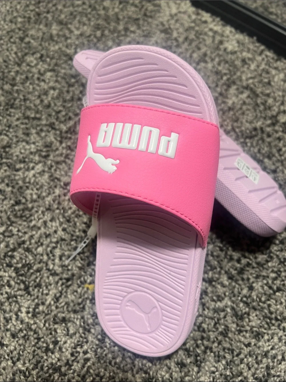 Puma Kids Pink and Light Pink Slide Sandals